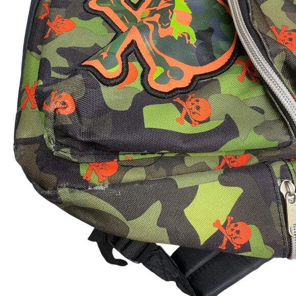 Star Point By Mojo Backpack With 4 Zipper Pockets Camouflage Crossbones Skulls - Picture 4 of 12
